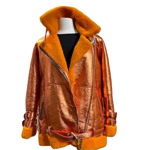 Free People DanCassab Wonder Metallic orange Jacket - Picture 9 of 12